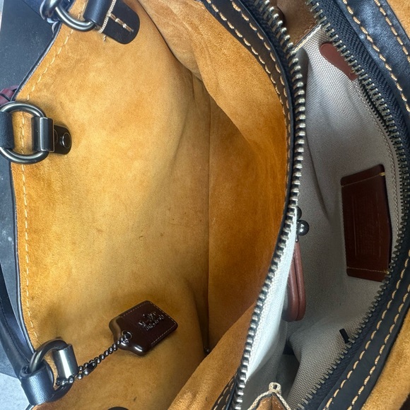 Coach Oxblood Brown Pebbled Leather with Suede Rouge 30 - Picture 12 of 14